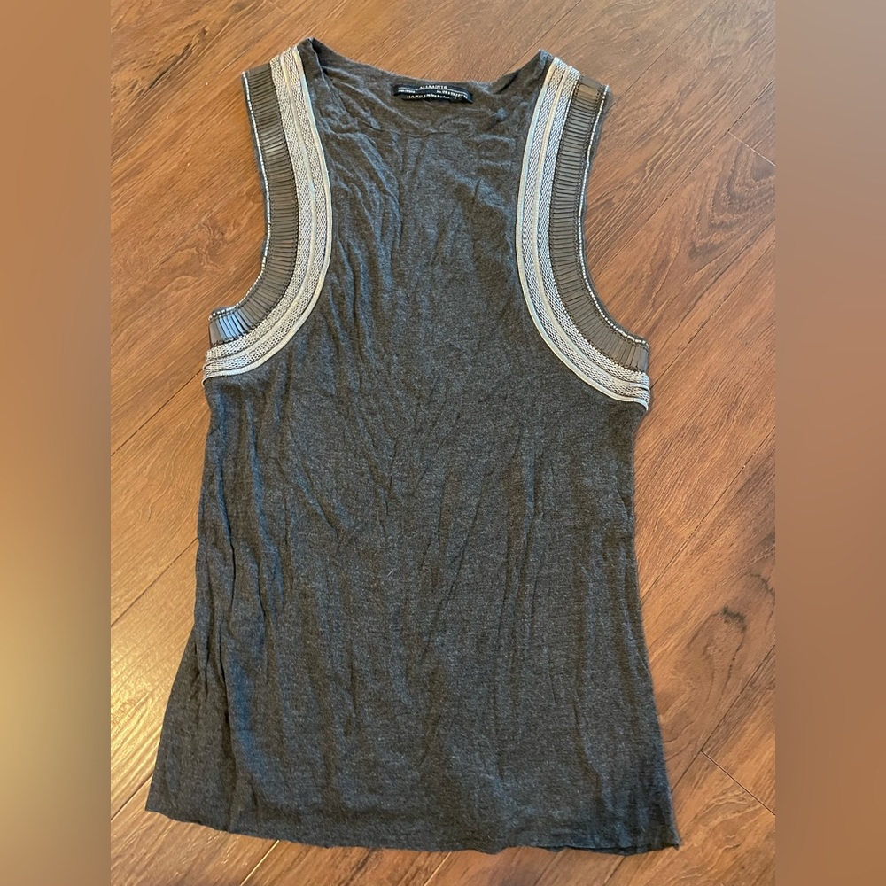 All Saints hand embellished sleeveless top